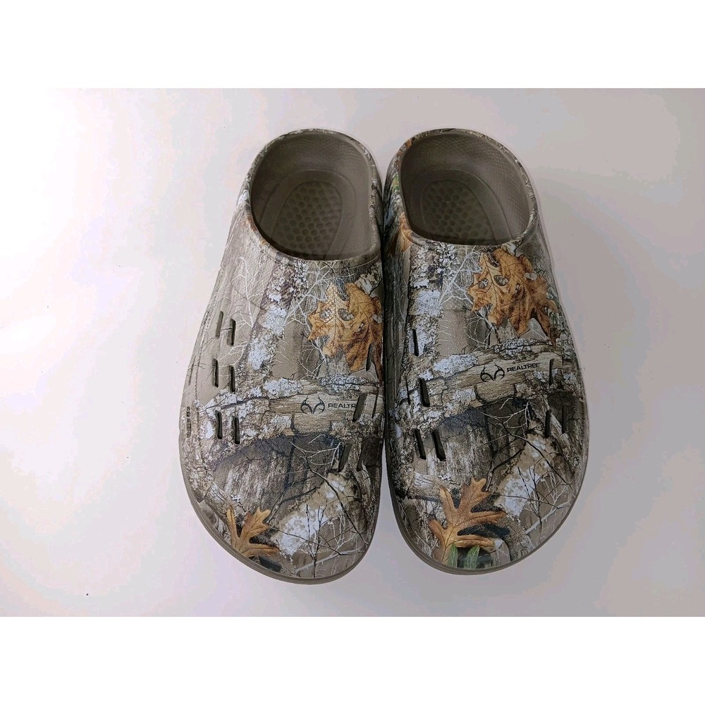 RealTree Edge Camo Slides Men's Slip On Size 7